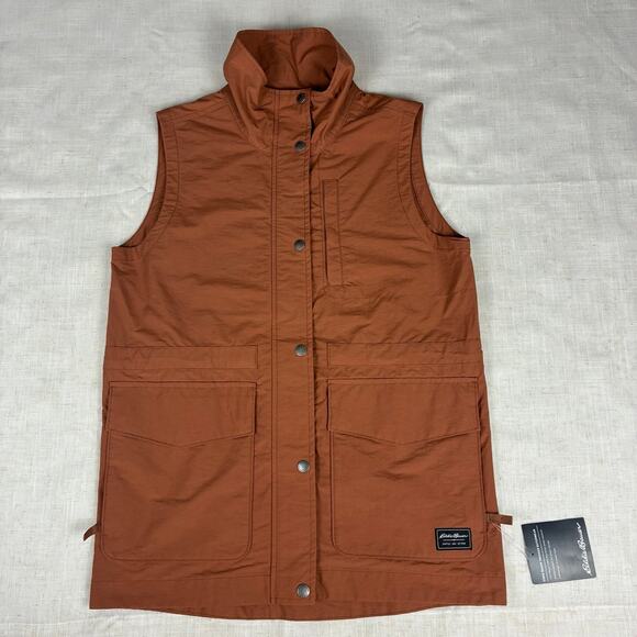 Eddie Bauer Jackets & Blazers - NWT Eddie Bauer EB Trekker Vest Cocoa Brown Full Snap Utility Vest Size XS